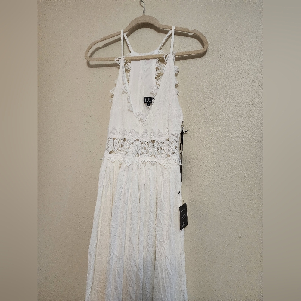 Lulus This is Love White Lace Maxi Dress S Wedding Vacation Resortwear Beach - Picture 7 of 10